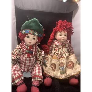 1996 RAGGEDY ANN & ANDY PORCELAIN DOLLS MARIE OSMOND 20” (ROSIE AND RAGS) #4194